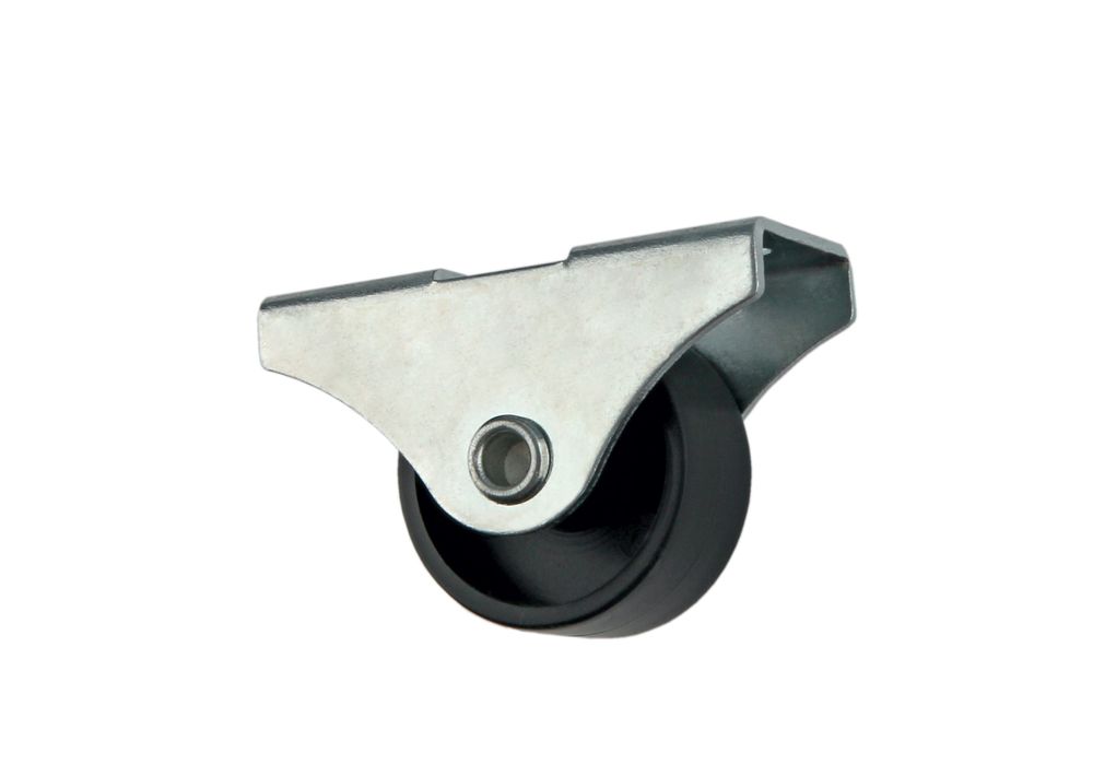 Опора N150Zn/BL d-25 мм, без тормоза, с площадкой для крепления (Колесо мебельное)