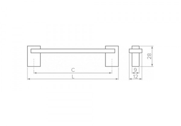 Ручка RT111BL.1/768/900 мебельная торцевая AL