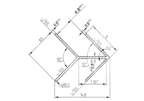 Планка для щита 4 мм L-0,6 м СТ-3 блеск торцевая