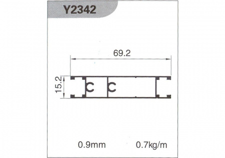 Профиль горизонтальный Y2342 L-5.2м