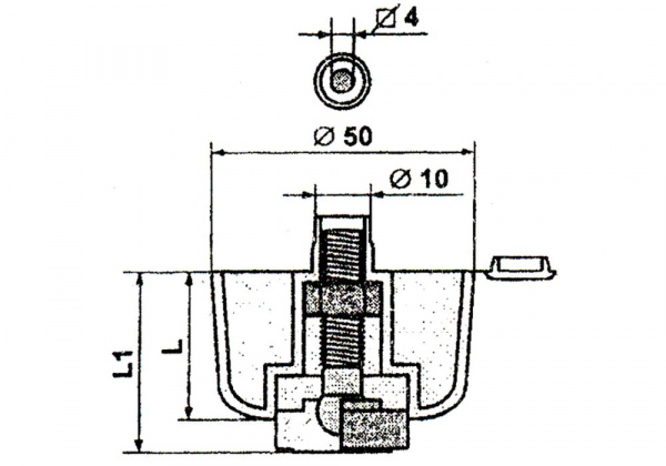 Опора ОШ 5044 (регулир Н-44 черн)