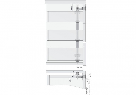 Замок Z409CP.4/500 (центральный на 3 ящика)