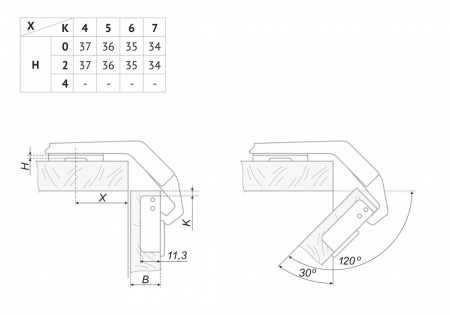 Петля H72002/0312 Boyard 409 (720) (200 шт)