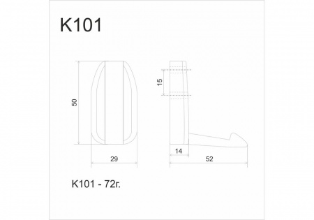 Крючок K101CP.7 мебельный