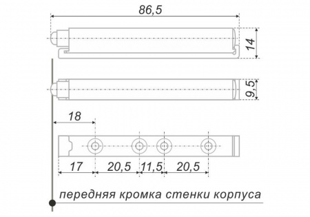 Упор-защелка фасада AMF10/W с толкателем (100 шт)