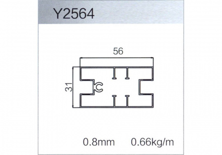 Профиль горизонтальный Y2564 L 5,2м (зол)