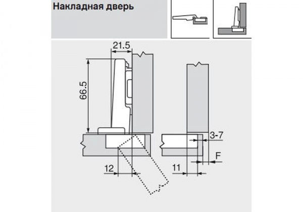 71B3550 MB V250 NI CLIP top BLUMOTION 110 град. , накладная