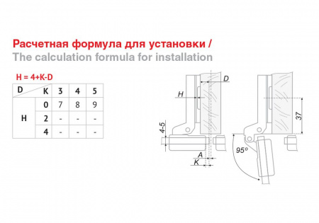 Петля H505В/2610 (мини петля с доводчиком для стеклянных дверей)