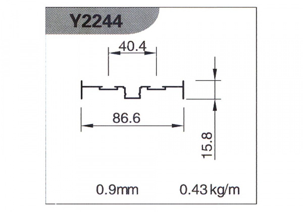 Профиль притворная планка Y2244 L-5.2м