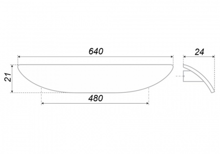 Ручка RS155HCP.4/480 мебельная AL
