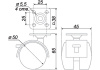 Опора N101BL/BL.3 d-50 мм, с тормозом (Колесо мебельное)