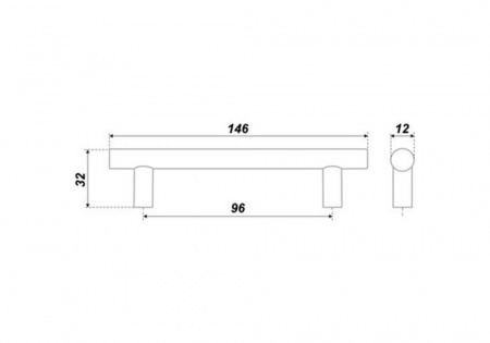 Ручка-дуга L385-128 , античный никель матовый(40/400)